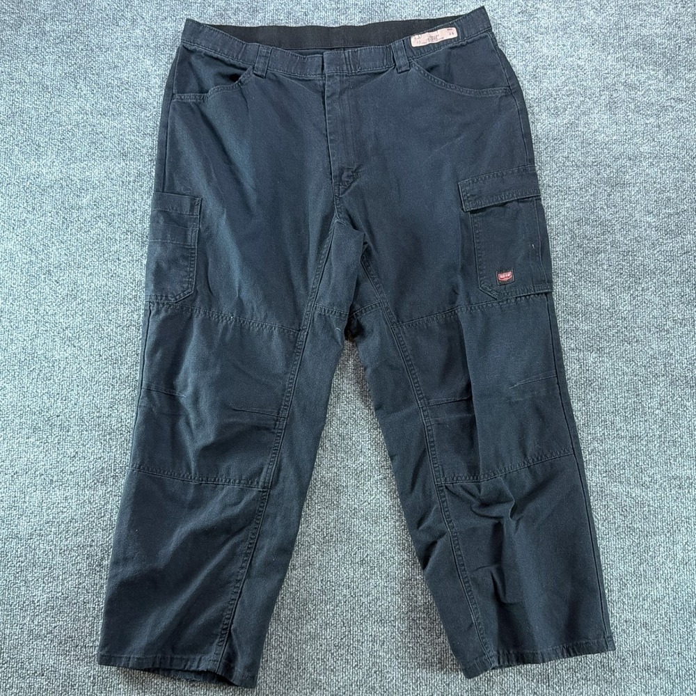 Red Kap Men Cargo Work Pants Black Elastic Waist Utility Trousers 40x30 Workwear